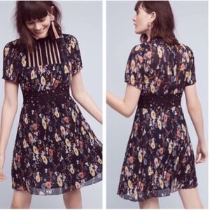 Anthro Foxiedox Navy Floral Dress